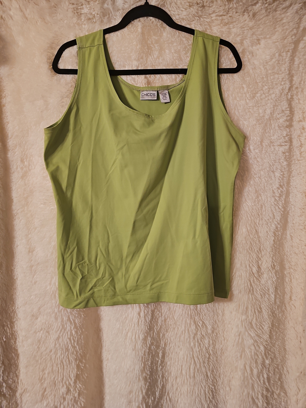 Chico's Bright Lime Green Scoop Neck Layering Slimming Tank